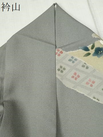 平和屋着物●訪問着　駒刺繍　絞り　道長吉祥草花文　金彩　正絹　逸品　CABB4592yc