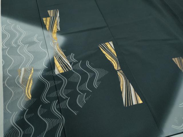 平和屋着物●豪華色留袖 駒刺繍 よろけ縞吉祥文 暈し染め 金彩 正絹 逸品 未使用 CABB4593yc