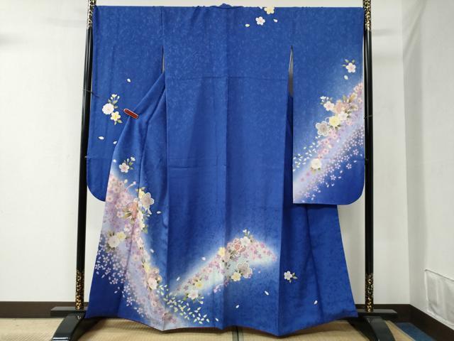 平和屋着物●豪華振袖　舞桜文　ラメ糸　暈し染め　金彩　正絹　逸品　CABB4596yc