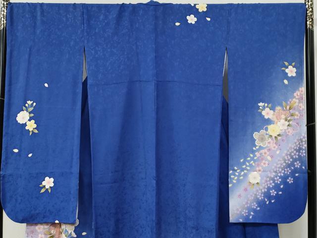 平和屋着物●豪華振袖　舞桜文　ラメ糸　暈し染め　金彩　正絹　逸品　CABB4596yc