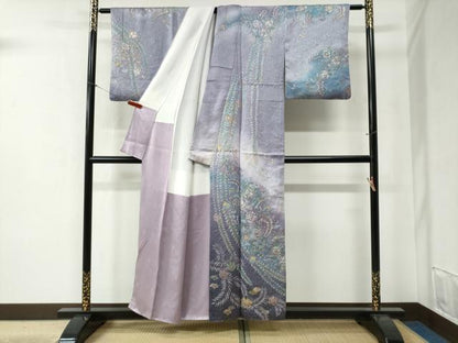平和屋着物●訪問着　辻が花　暈し染め　金彩　正絹　逸品　CABB4597yc