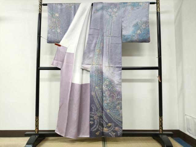 平和屋着物●訪問着　辻が花　暈し染め　金彩　正絹　逸品　CABB4597yc