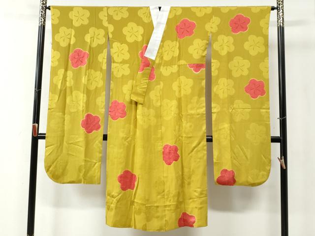 平和屋着物●振袖用長襦袢　袷　絞り　梅地紋　正絹　逸品　CABB4599yc 平和屋着物○振袖用長襦袢 袷 絞り 梅地紋 正絹 逸品 CABB4599yc