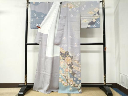 平和屋着物●訪問着　吉祥花唐草文　金彩　正絹　逸品　CABB4600yc