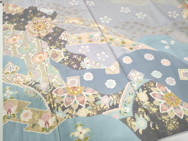 平和屋着物●訪問着　吉祥花唐草文　金彩　正絹　逸品　CABB4600yc