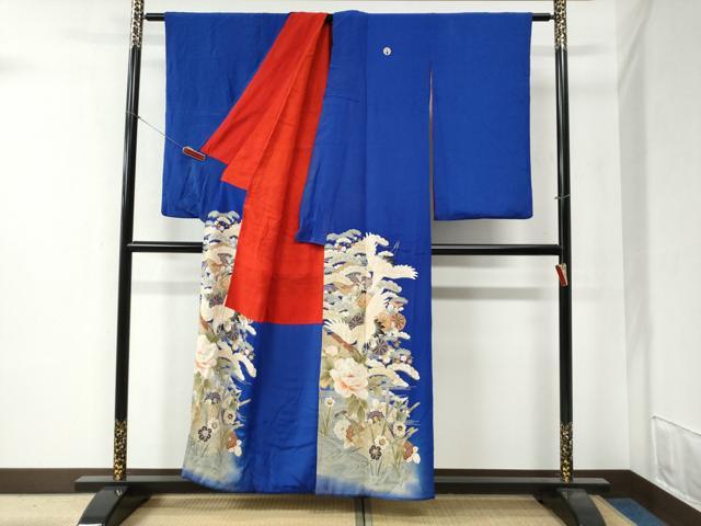 平和屋着物●アンティーク　大正ロマン　色留袖　飛鶴浜松花文　暈し染め　正絹　逸品　CABB4601yc