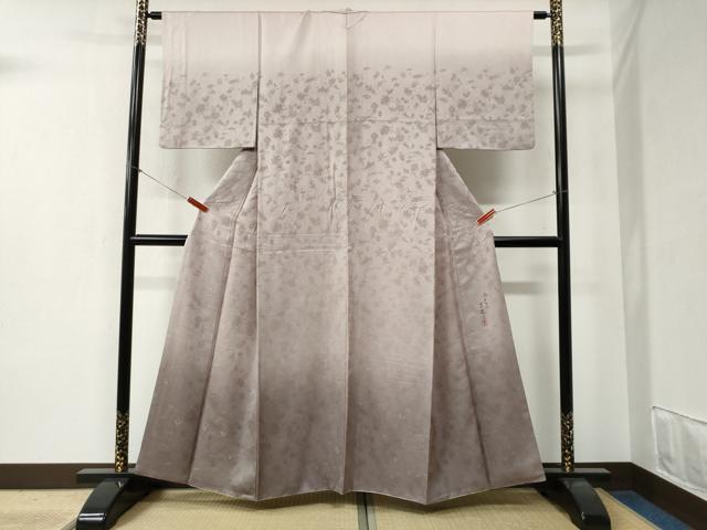平和屋着物●染織作家　生沼忠　色留訪問着　宝尽くし地紋　暈し染め　正絹　逸品　CABB4602yc