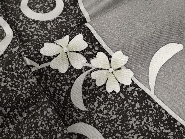 平和屋着物●ろう彩工芸　奥村一心　小紋　花唐草文　たたき染め　正絹　逸品　CABB4605yc