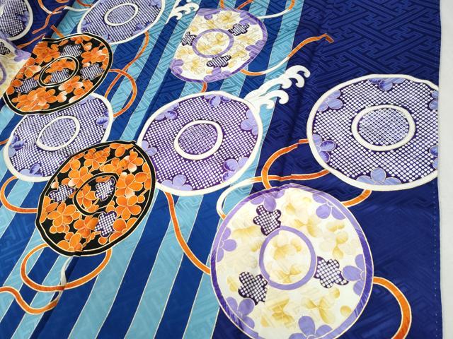 平和屋着物●豪華振袖　駒刺繍　立波吉祥文花丸文　金彩　正絹　逸品　CABB4606yc