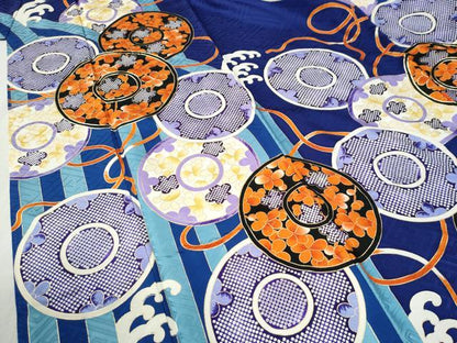 平和屋着物●豪華振袖　駒刺繍　立波吉祥文花丸文　金彩　正絹　逸品　CABB4606yc