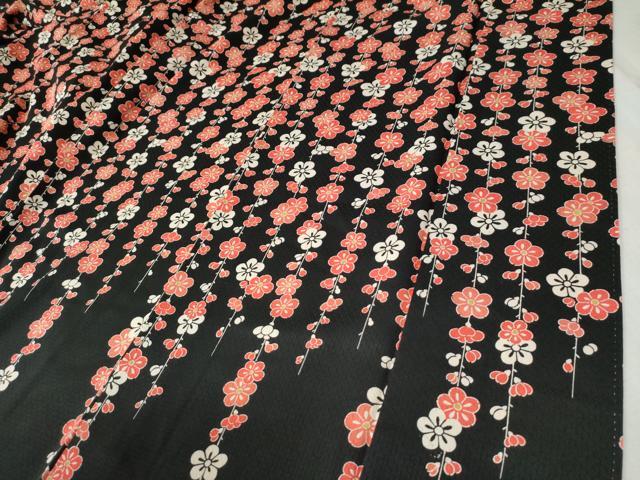 平和屋着物●訪問着　枝梅文　黒地　正絹　逸品　CABB4610yc