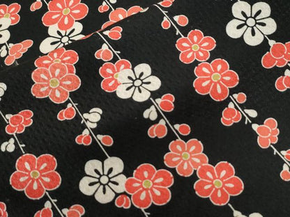 平和屋着物●訪問着　枝梅文　黒地　正絹　逸品　CABB4610yc