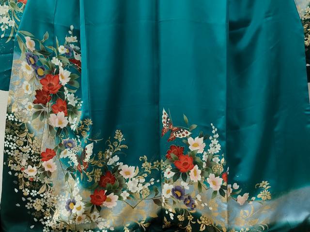 平和屋着物●豪華振袖 花蝶文 暈し染め 金銀彩 正絹 逸品 CABB4613yc