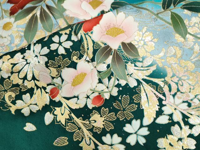 平和屋着物●豪華振袖 花蝶文 暈し染め 金銀彩 正絹 逸品 CABB4613yc