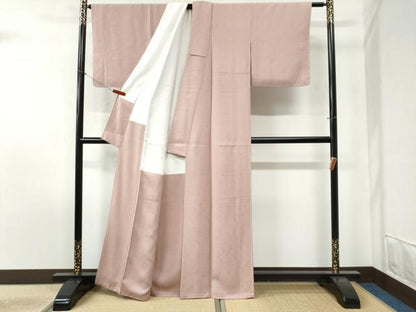 平和屋着物●上質な色無地　網目舞桜地紋　虹色　正絹　逸品　未使用　CABB4618yc