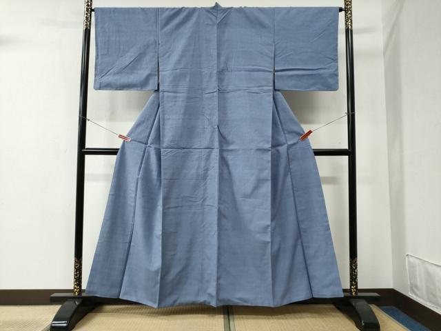 平和屋着物●本場結城紬 重要無形文化財 色無地 紅碧色 やまと誂製 正絹 逸品 CABB4622yc