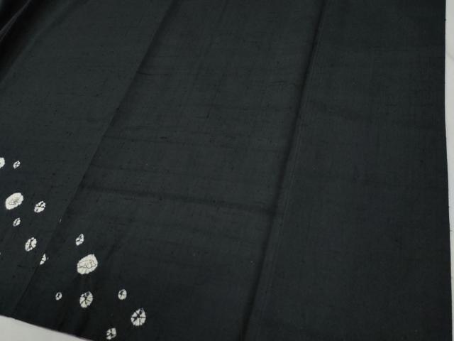 平和屋着物●赤城紬 訪問着 絞り 干支 黒地 正絹 逸品 CABB4625yc