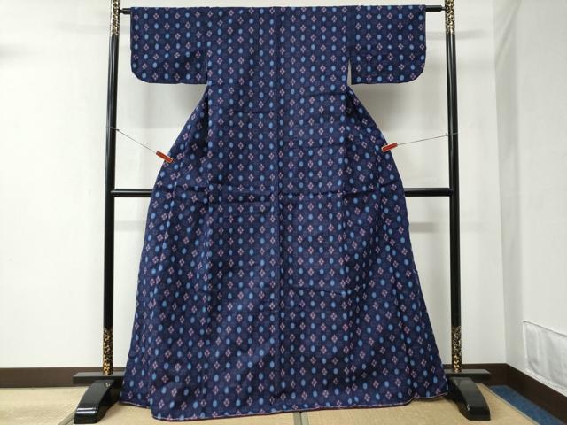 平和屋着物●久留米絣　吉祥文　綿　逸品　未使用　CABB4629yc