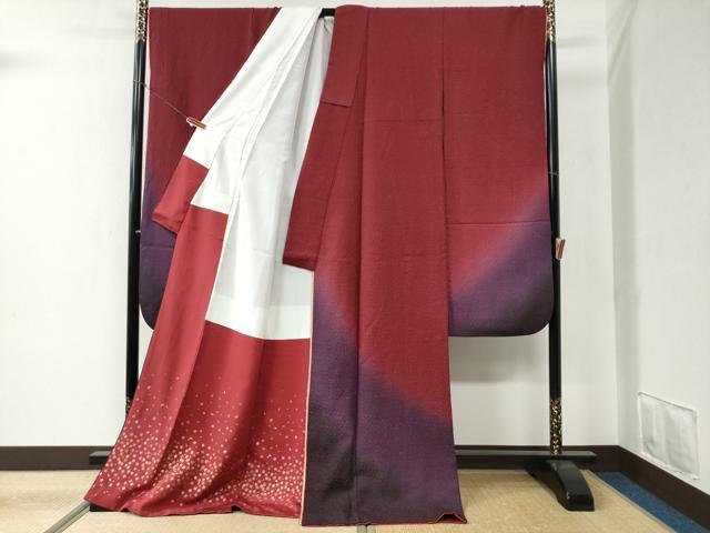 平和屋着物●豪華振袖　霞文　暈し染め　金通し地　正絹　逸品　CABB4632yc