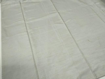 平和屋着物●結城紬　色無地　白鼠色　正絹　逸品　未使用　CABB4633yc