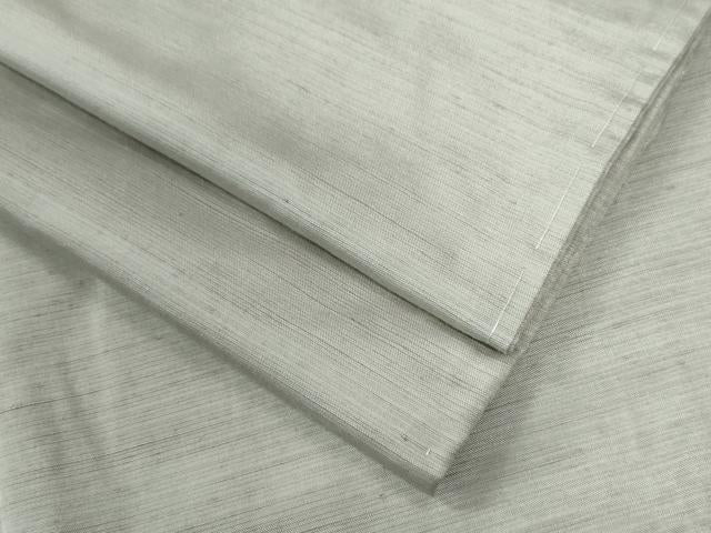平和屋着物●結城紬　色無地　白鼠色　正絹　逸品　未使用　CABB4633yc