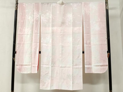 平和屋着物●振袖用長襦袢　無双仕立て　貝桶草花地紋　暈し染め　やまと誂製　正絹　逸品　未使用　CABB4636yc