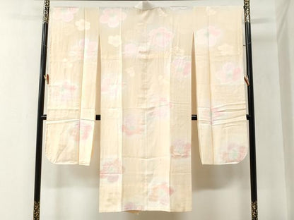 平和屋着物●振袖用長襦袢　無双仕立て　梅地紋　暈し染め　正絹　逸品　CABB4637yc