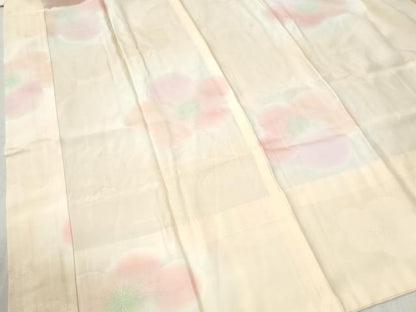 平和屋着物●振袖用長襦袢　無双仕立て　梅地紋　暈し染め　正絹　逸品　CABB4637yc