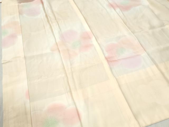 平和屋着物●振袖用長襦袢　無双仕立て　梅地紋　暈し染め　正絹　逸品　CABB4637yc