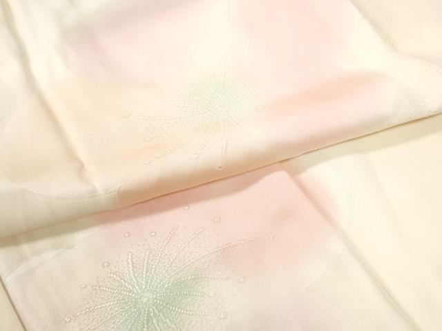 平和屋着物●振袖用長襦袢　無双仕立て　梅地紋　暈し染め　正絹　逸品　CABB4637yc