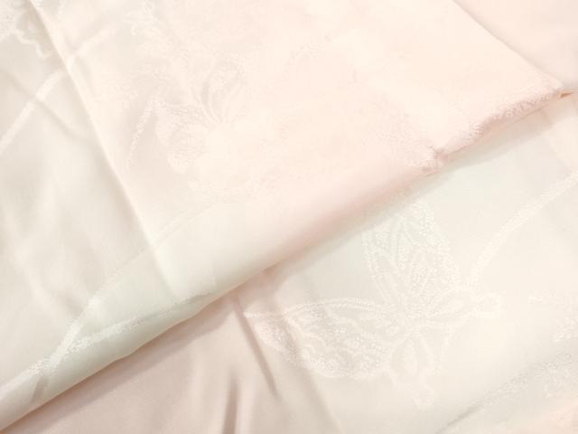 平和屋着物●振袖用長襦袢　無双仕立て　芝草雪輪花蝶地紋　暈し染め　正絹　逸品　未使用　CABB4638yc
