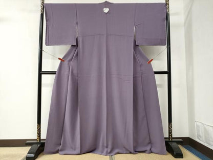 平和屋着物●上質な色無地 鳩羽色 正絹 逸品 未使用 CABB4640yc