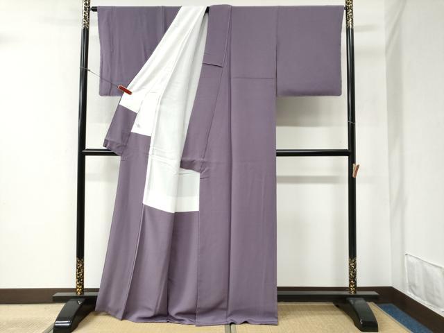 平和屋着物●上質な色無地 鳩羽色 正絹 逸品 未使用 CABB4640yc
