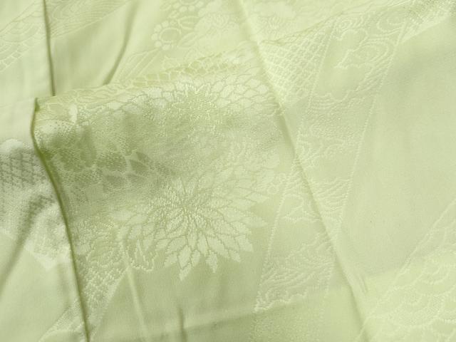 平和屋着物●振袖用長襦袢　無双仕立て　鬘帯牡丹花地紋　暈し染め　正絹　逸品　CABB4643yc