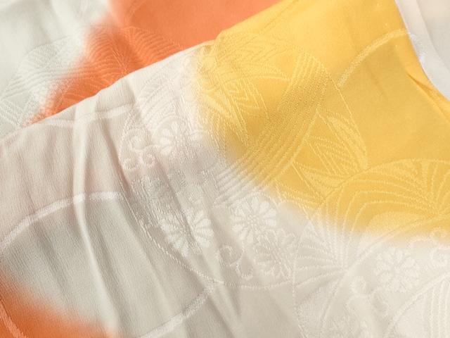 平和屋着物○振袖用長襦袢 無双仕立て 毬花唐草地紋 暈し染め