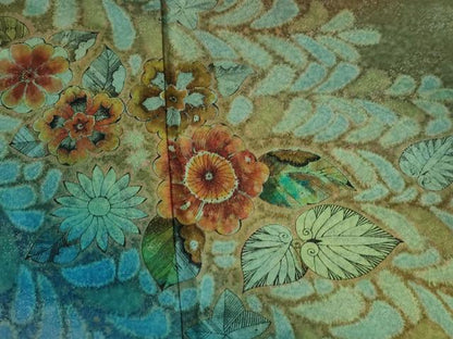 平和屋着物●訪問着 辻が花 暈し染め 金通し地 正絹 逸品 CABB4646yc