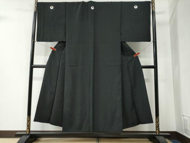 平和屋着物●男性 黒紋付 正絹 逸品 CABB4647yc