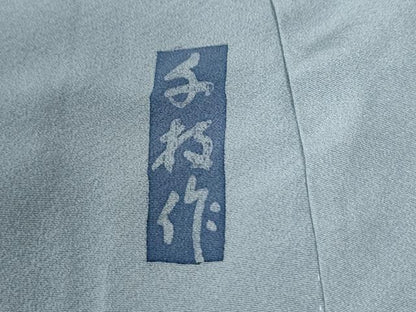 平和屋着物●訪問着 作家物 ろうけつ染め 横段蓮の葉文 正絹 逸品 CABB4649yc