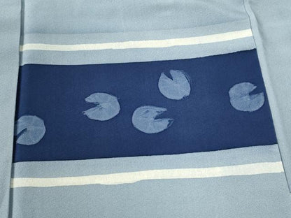 平和屋着物●訪問着 作家物 ろうけつ染め 横段蓮の葉文 正絹 逸品 CABB4649yc