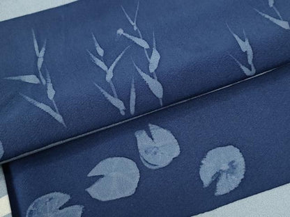 平和屋着物●訪問着 作家物 ろうけつ染め 横段蓮の葉文 正絹 逸品 CABB4649yc