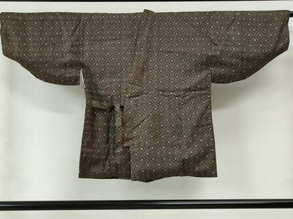 平和屋着物∞本場大島紬 龍郷絣 道中着 二部式 正絹 逸品 CABB4651yc