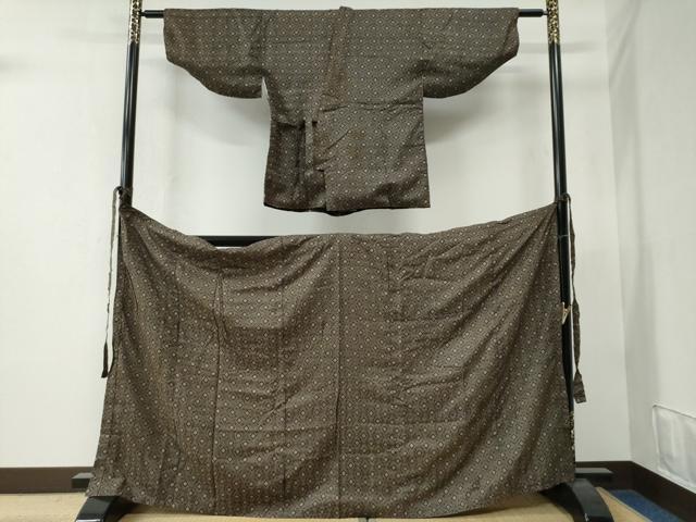 平和屋着物∞本場大島紬 龍郷絣 道中着 二部式 正絹 逸品 CABB4651yc