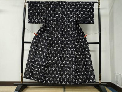 平和屋着物●本場琉球絣 綿琉球 単衣 霞吉祥文 綿 逸品 CABB4653yc
