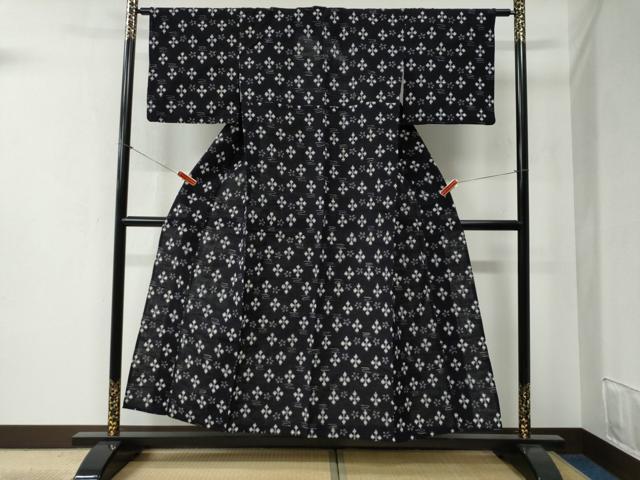 平和屋着物●本場琉球絣 綿琉球 単衣 霞吉祥文 綿 逸品 CABB4653yc
