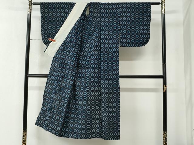 平和屋着物●久留米絣 単衣 吉祥文 綿 正絹 逸品 CABB4655yc
