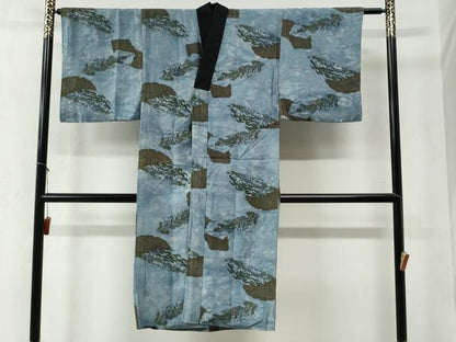 平和屋着物●男性　本場大島紬　アンサンブル・長襦袢セット　吉祥文　正絹　逸品　CABB4656yc