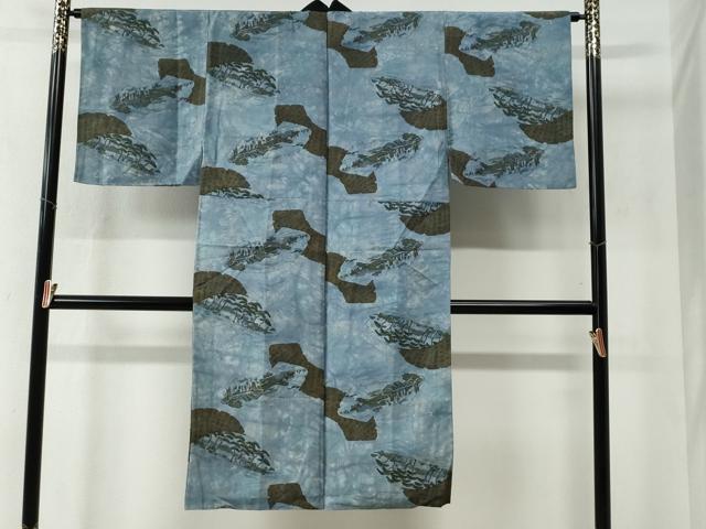 平和屋着物●男性　本場大島紬　アンサンブル・長襦袢セット　吉祥文　正絹　逸品　CABB4656yc
