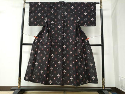 平和屋着物▽本場琉球絣 綿琉球 単衣 琉球絣文様 綿 逸品 CABB4659yc