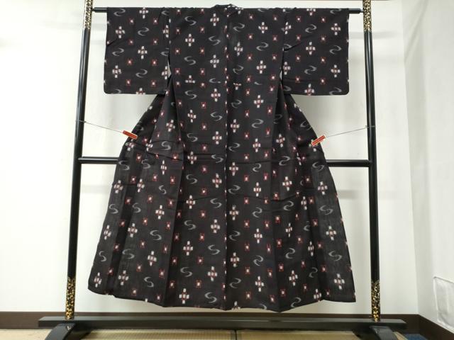 平和屋着物▽本場琉球絣 綿琉球 単衣 琉球絣文様 綿 逸品 CABB4659yc