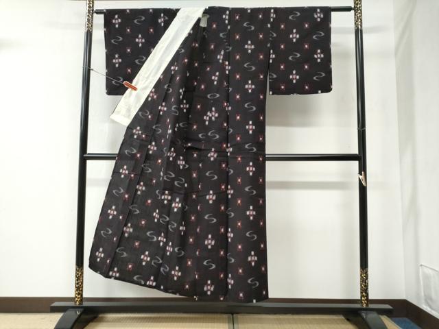 平和屋着物▽本場琉球絣 綿琉球 単衣 琉球絣文様 綿 逸品 CABB4659yc